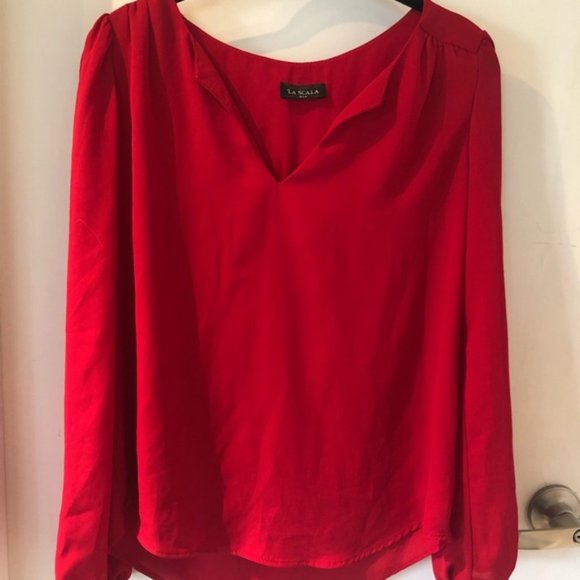 Red Long Sleeve Blouse - Picture 1 of 1